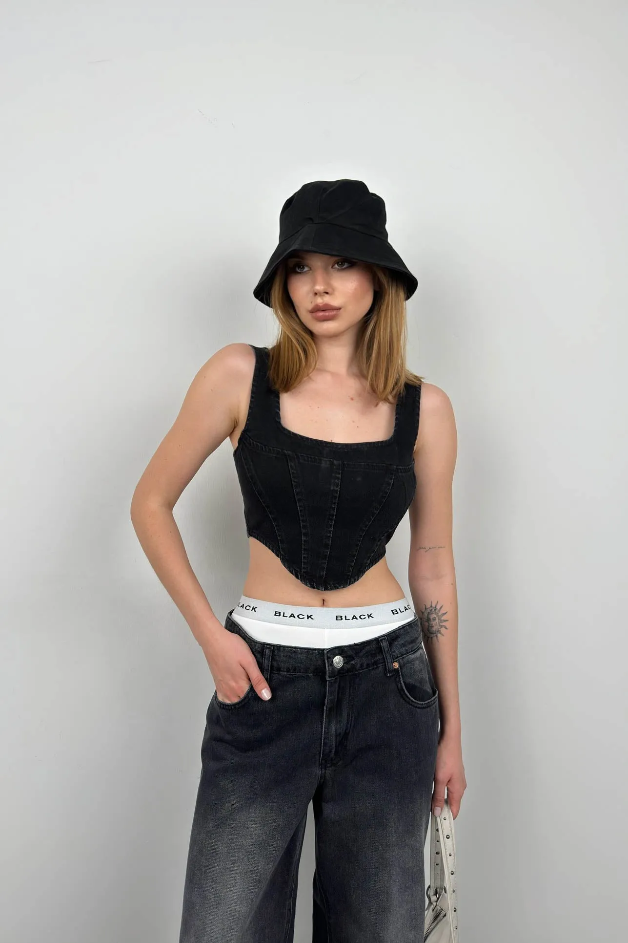Denim Corset Top